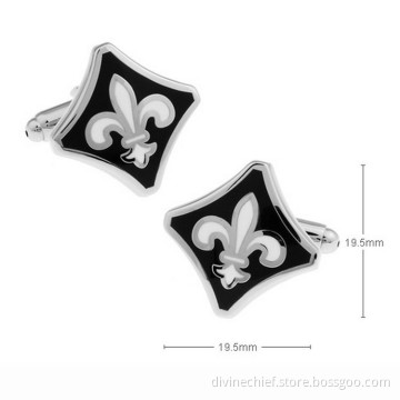 Factory Direct Black Enamel Cufflinks, Stainless Steel/Copper Cufflinks For Men